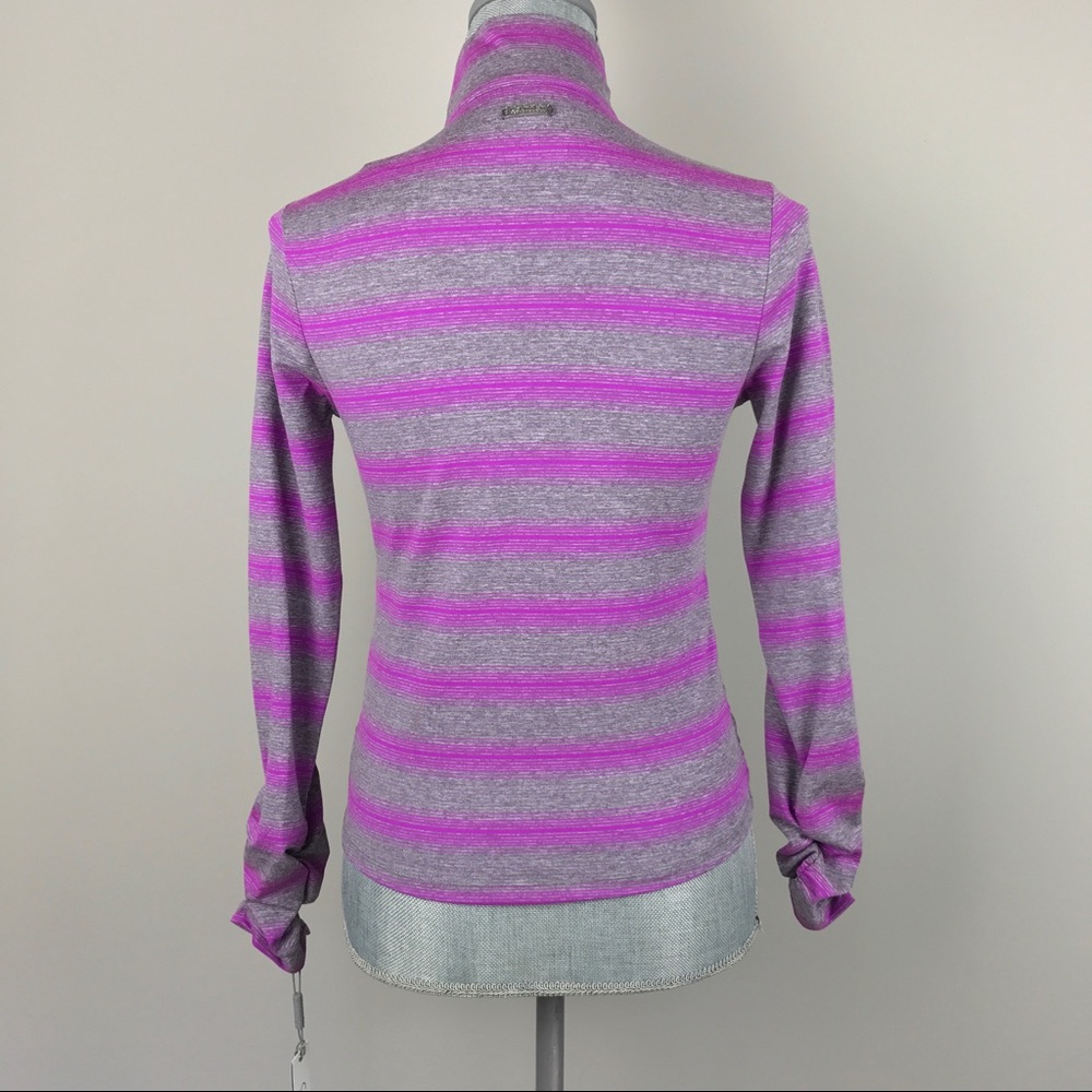{Calvin Klein} Performance Stripe Ruched Jacket - Picture 8 of 8